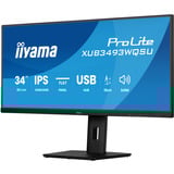 iiyama ProLite XUB3493WQSU-B6 pantalla para PC 86,4 cm (34") 3440 x 1440 Pixeles UltraWide Quad HD LED Negro, Monitor LED negro (mate), 86,4 cm (34"), 3440 x 1440 Pixeles, UltraWide Quad HD, LED, 1 ms, Negro