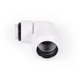 Alphacool Conector roscado Eiszapfen 13mm HardTube giratorio 90° G1/4 - Blanco, Conexión blanco
