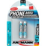 Ansmann 5035332 pila doméstica AAA Níquel-metal hidruro (NiMH), Batería plateado, AAA, AAA, Níquel-metal hidruro (NiMH), 1,2 V, 2 pieza(s), 800 mAh