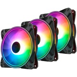DeepCool DP-F12-AR-CF120P-3P computer cooling system Carcasa del ordenador Ventilador 12 cm Negro 1 pieza(s) negro/Transparente, Ventilador, 12 cm, 500 RPM, 1800 RPM, 28,8 dB, 52,5 cfm