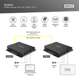 Digitus DS-55342, Alargador de HDMI negro