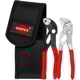 KNIPEX Juego de mini alicates, en cinturón portaherramientas, Set de pinzas rojo/Negro
