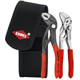 KNIPEX Juego de mini alicates, en cinturón portaherramientas, Set de pinzas rojo/Negro