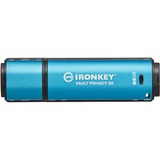 Kingston IronKey Vault Privacy 50 unidad flash USB 64 GB USB tipo A 3.2 Gen 1 (3.1 Gen 1) Azul, Lápiz USB celeste/Negro, 64 GB, USB tipo A, 3.2 Gen 1 (3.1 Gen 1), 250 MB/s, Tapa, Azul