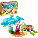 LEGO Creator 3-in-1 Creator 31128 Delfín y Tortuga, Juguetes de Animales Marinos 3 en 1, Juegos de construcción Juguetes de Animales Marinos 3 en 1, Juego de construcción, 6 año(s), Plástico, 137 pieza(s), 165 g