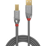 Lindy Cable USB 2.0 Tipo A a B, Cromo Line gris/Cromado