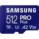 Samsung MB-MD512SA/EU memoria flash 512 GB MicroSDXC UHS-I Clase 10, Tarjeta de memoria azul, 512 GB, MicroSDXC, Clase 10, UHS-I, 180 MB/s, 130 MB/s
