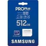 Samsung MB-MD512SA/EU memoria flash 512 GB MicroSDXC UHS-I Clase 10, Tarjeta de memoria azul, 512 GB, MicroSDXC, Clase 10, UHS-I, 180 MB/s, 130 MB/s