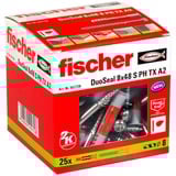fischer Dübel DuoSeal 8x48 S PH TX A2, Pasador gris claro/Rojo