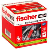 fischer DuoSeal 8x48 S PH TX A2, Pasador gris claro/Rojo