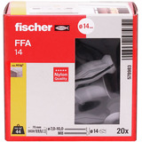 fischer Taco para hormigón celular FFA 14, Pasador gris claro