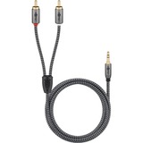 goobay Cable adaptador de audio Plus AUX 3,5mm jack > conector estéreo Cinch negro/Plateado