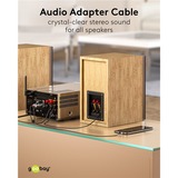 goobay Cable adaptador de audio Plus AUX 3,5mm jack > conector estéreo Cinch negro/Plateado