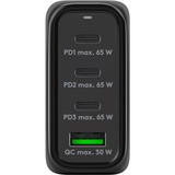 goobay Cargador rápido USB-C multipuerto, PD, GaN, 68 vatios negro