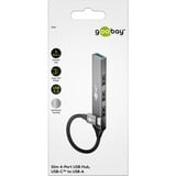 goobay Slim 4-Port USB-Hub, USB-C a USB-A, USB 3.2 Gen1, Hub USB gris