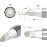 iFixit Punta de soldadura FixHub cónica biselada 2,6 mm, Soldador plateado