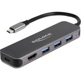 DeLOCK 64171 hub de interfaz USB 3.2 Gen 1 (3.1 Gen 1) Type-C 5000 Mbit/s Gris, Estación de acoplamiento USB 3.2 Gen 1 (3.1 Gen 1) Type-C, HDMI, USB 3.2 Gen 1 (3.1 Gen 1) Type-A, USB 3.2 Gen 1 (3.1 Gen 1) Type-C, 5000 Mbit/s, 30 Hz, 3840 x 2160 Pixeles, Gris