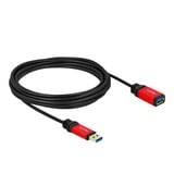 DeLOCK Cable de extensión USB 3.2 Gen 1, conector USB-A > toma USB-A, Cable alargador negro/Rojo