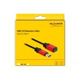DeLOCK Cable de extensión USB 3.2 Gen 1, conector USB-A > toma USB-A, Cable alargador negro/Rojo