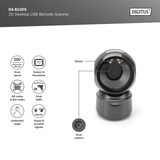 Digitus 1D 2D Desktop USB Barcode Scanner, Escáner de código de barras negro