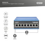 Digitus 8 Puertos Gigabit Ethernet, Interruptor/Conmutador azul
