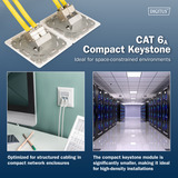 Digitus Módulo Keystone compacto CAT 6A blindado sin herramientas 