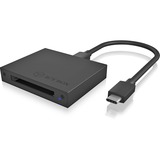 ICY BOX IB-CR402-C31 lector de tarjeta USB Negro, Lector de tarjetas negro, CFast, CFast 2.0, Negro, 6000 Mbit/s, Aluminio, Windows, macOS, USB