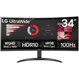 LG 34WR50QK-B pantalla para PC 86,4 cm (34") 3440 x 1440 Pixeles Wide Quad HD Negro, Monitor LED negro, 86,4 cm (34"), 3440 x 1440 Pixeles, Wide Quad HD, 5 ms, Negro