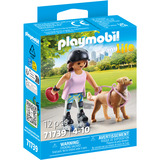 PLAYMOBIL My Life Inlinerin con Retriever, Juegos de construcción 