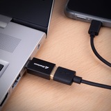 Sharkoon USB 3.2 Gen 1 OfficePal, USB-A > USB-C / USB-C > USB-A, Adaptador negro