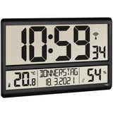 TFA Reloj digital XL con clima interior, Despertador negro