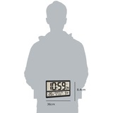 TFA Reloj digital XL con clima interior, Despertador negro