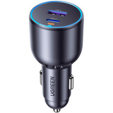 UGREEN 35023 cargador de dispositivo móvil Universal Negro Encendedor de cigarrillos Carga rápida Auto gris, Auto, Encendedor de cigarrillos, Negro