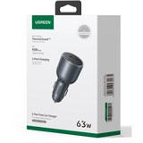 UGREEN 35023 cargador de dispositivo móvil Universal Negro Encendedor de cigarrillos Carga rápida Auto gris, Auto, Encendedor de cigarrillos, Negro
