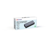 Verbatim CDS-15SSD Alámbrico USB 3.2 Gen 1 (3.1 Gen 1) Type-C Negro, Gris, Estación de acoplamiento aluminio/Negro, Alámbrico, USB 3.2 Gen 1 (3.1 Gen 1) Type-C, 100 W, 3,5 mm, 1000 Mbit/s, Negro, Gris