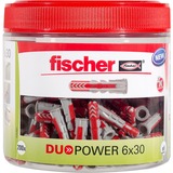 fischer DUOPOWER 6x30, Pasador gris claro/Rojo