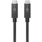 goobay 49252 cable USB 0,5 m USB 3.2 Gen 2 (3.1 Gen 2) USB C Negro negro, 0,5 m, USB C, USB C, USB 3.2 Gen 2 (3.1 Gen 2), Negro