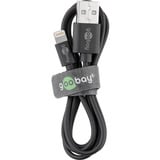 goobay 63523 cable de conector Lightning 1 m Negro negro, 1 m, Lightning, USB A, Macho, Macho, Negro