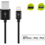 goobay 63523 cable de conector Lightning 1 m Negro negro, 1 m, Lightning, USB A, Macho, Macho, Negro