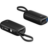 goobay Powerbank 5.000 mAh, cable USB-C integrado 13 cm, 20 vatios, Banco de potencia negro
