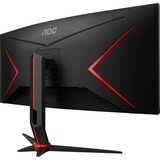 AOC CU34G2XE/BK, Monitor de gaming negro (mate)/Rojo
