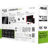 ASUS TUF-RTX5070TI-O16G-BTF-WHITE NVIDIA GeForce RTX 5070 Ti 16 GB GDDR7, Tarjeta gráfica GeForce RTX 5070 Ti, 16 GB, GDDR7, 256 bit, 7680 x 4320 Pixeles, PCI Express 5.0