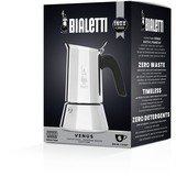 Bialetti Venus 0,3 L Negro, Acero inoxidable, Cafetera espresso plateado, 0,3 L, Negro, Acero inoxidable, 6 tazas, Acero inoxidable, Venus Induction, CE