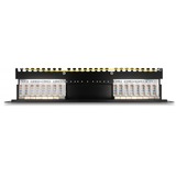 DeLOCK 66876 panel de parcheo 1U, Patch Panel negro, Cat6a, Negro, Metal, 1U, 482,6 mm, 100 mm