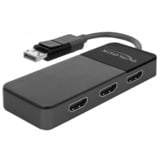 DeLOCK 87770 divisor de video DisplayPort 3x HDMI, Splitter HDMI negro, DisplayPort, 3x HDMI, 3840 x 2160 Pixeles, Negro, De plástico, 1.4/2.2