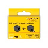 DeLOCK Adaptador mini USB 3.2 Gen 1, conector USB-C > puerto RJ-45 negro