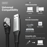 Digitus Cable USB-A 3.2 Gen1 > Ethernet RJ-45, 1Gbit/s, Adaptador negro
