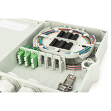 Digitus Caja de conexión FTTH/FTTB - equipada, OS2 12 fibras, Caja de fíbra óptica gris