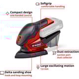 EINHELL Lijadora múltiple a batería Power X-Change TE-OS 18/150 Li-Solo, 18Volt rojo/Negro