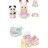 EPOCH Sylvanian Families - Set de juego parque de atracciones Viaje en tren, Juegos de construcción 